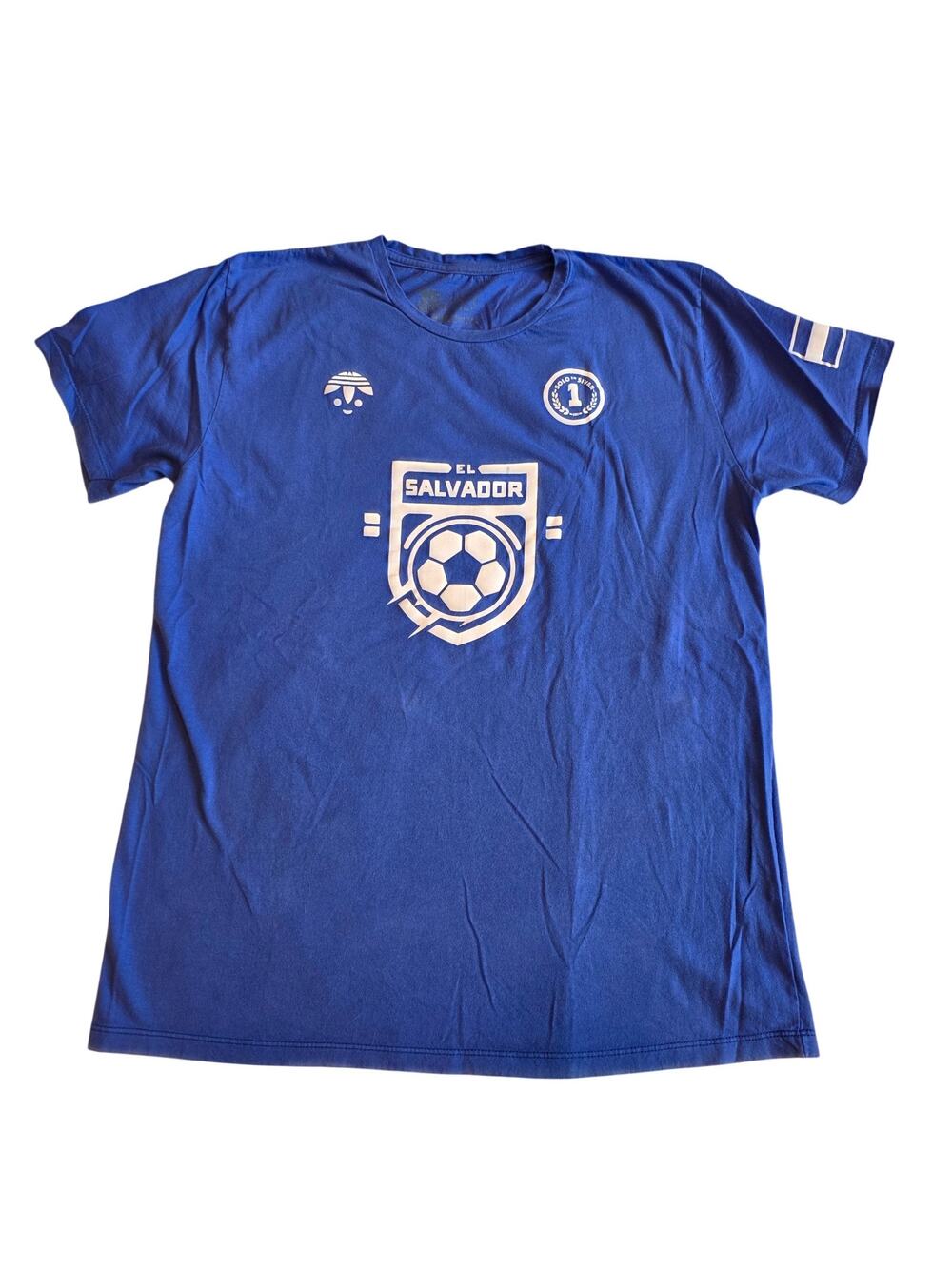 El Salvador Selecta #1 Soccer Graphic T-Shirt Large Blue